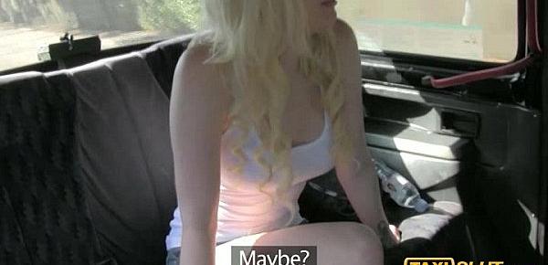 Huge boobs blonde amateur Valerie fucked a driver in his cab